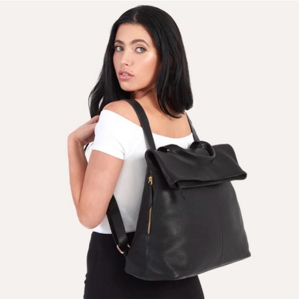 Kiko Leather Fold N Go Backpack
